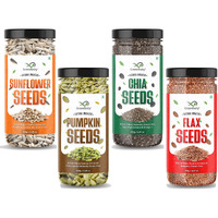 GreenFinity Raw Pumpkin - 150g, Sunflower -150g, Flax - 175g, Chia Seeds - 175g | Immunity Combo | All Premium.