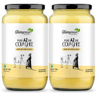 GLAMYCOSE Pure Cow Ghee, Ghee Premium A2 Gir Cow Cultured Ghee | Vedic Bilona Two Way Hand Churned | Indian Gir Cow Ghee, Pure A2 Ghee, Natural & Healthy (1 Liter)