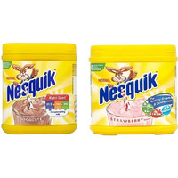 Nestle Nesquik Strawberry & Chocolate Flavour Milkshake Mix, Variety Pack, 600 g