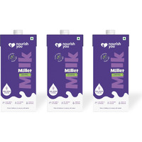 Nourish You Plant Based Millet Mlk with goodness of Ragi, Jowar, Bajra & Oats |Lactose Free | Dairy Free | Preservatives free | Healthy Vegan Creamy Mlk | No-added sugar | 3 L (1L each  3)