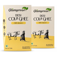 Glamycose Cow ghee 1 Litre (Pack of 2), Desi ghee, Desi cow ghee, Everyday Ghee,Experience Purity, Digestive Support & Energy.