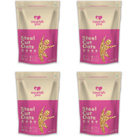 Nourish You Steel Cut Oats | Gluten Free Oats | High in Iron & Fibre | Healthy Protein Breakfast Oatmeal | Diet food for Weight Management | 2 KG (Pack of 4)
