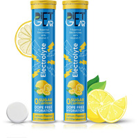 DIET GEAR Energy Drink 60 Effervescent Servings (15 litre) Zero Sugar, Zero Caffeine| with 7 Essential Electrolyte Salts (Na, K, Mg, Ca, Cl, Zn) + Vitamin C | lemon