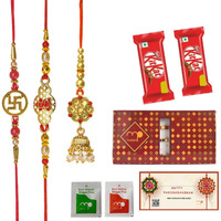 Maalpani Bhaiya Bhabhi Rakhi And Chocolate Gift Hamper For Brother | Family Rakhi Set with Chocolate Gift Combo | Couple Rakhi Gift For Brother | D2301C
