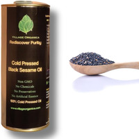 Village-Organica Black Sesame Seed Oil | Cold Pressed Oil | Gingelly Oil | For Body | For Hair | For Cooking (1000ml)