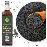 Village-Organica Black Sesame Oil | Cold Pressed Oil | Gingelly Oil | For Body | For Hair | For Cooking | 750ml |