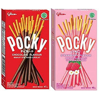 Pocky Glico Combo Pack Chocolate Flavour and Strawberry Flavour- 47g Each