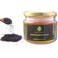 Village-Organica Cold pressed Sesame Oil | Black Sesame Oil | Til ka Tel | Gingelly Oil | For cooking, Massage & Pooja | Unrefined & Unadulterated | 250ml |