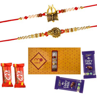Maalpani Chocolates and Set of Two Rakhis for Brother - Rakhi for Celebration Rakshabandhan