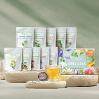 Teabox Wellness Trial Pack | 10 exquisite teas inspired by ancient Ayurvedic wisdom and meticulously crafted to rejuvenate both mind and body |(Free Valencia Glass Teacup & Elegant Ball Infuser)