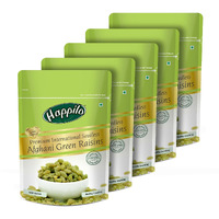 Happilo Premium Seedless Afghani Green Raisins 200g (Pack of 5) |Green Kishmish/kismis | Healthy & Rich in Antioxidants |
