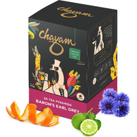 CHAYAM Barons Earl Grey Tea Bags with Citrusy Orange Peel & Blue Corn Flower | 20 Tea Bags, Pack of 1 | 100% Natural Bergamot Oil | Whole Leaf Assam Orthodox Black Tea | Make Hot or Iced Tea
