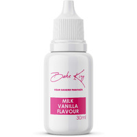 BAKE KING Milk Vanilla Flavour Essence for Baking Cakes, Jams, Jelies, Cookies, Ice Creams, Shrebats (Milk Vanilla Flavour, 30ml)