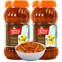 Chokhi Dhani Lime Pickle, Authentic Indian Style Tangy and Spicy Versatile Nimbu ka Achar with Preserved Aromatic Spices and Traditional Taste (Pack of 2, 500g Each)