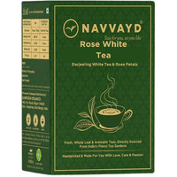 Navvayd Organic Rose White Tea, With Real Rose Petals, Loose Leaf (100 Gm)
