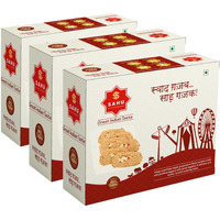 SAHU GAJAK BHANDAR Kaju Agra Gajjak 1800g (Pack Of 3 Each 600g) Gazak Jaggery Dry Fruit | No Added Preservatives And Colours