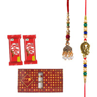 Maalpani Auspicious Rakhi for Bhaiya and Lumba Rakhi for Bhabhi with Chocolate Hamper - Happy Rakhi