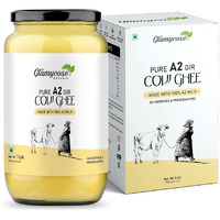 Glamycose Vedic A2 Cow Ghee 1 Liter | Pure, Bilona, Gir Cow Ghee - A2 Desi Cow Ghee | Bilona Cow Ghee A2 | Desi Ghee