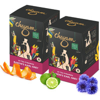 CHAYAM Barons Earl Grey Tea Bags with Citrusy Orange Peel & Blue Corn Flower | 20 Tea Bags, Pack of 2 | 100% Natural Bergamot Oil | Whole Leaf Assam Orthodox Black Tea | Make Hot or Iced Tea