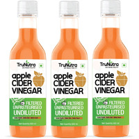 TruNutra - Apple Cider Vinegar (Filtered) For Weight Loss |100% Natural Himalayan Apples | Help In Digestion No Added Sugar Apple Cider Acv | 500ml (Pack 3)