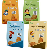 Little Grabs - 4 Flavour(Jowar + Ragi + Potato + Banana) Khakhra Snack 100Gm Each (Pack Of 4) | Hand Roasted | Healthy Crispy Khakhra For Kids & Adults | Organic Cold-Pressed Sunflower Oil