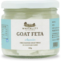 Whitality Feta Cheese in Brine, Premium Cheese from Free Ranged Milk, Aravalli Grazed Authentic Goat milk (200gm)