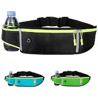 GOTEO Waist Bag Pouch for Men & Women Travel Sports Walking Running Belt Holds Water Bottle Mobile Phone (Black)