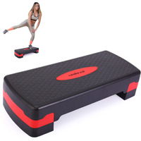 JAXPETY New 27   Fitness Aerobic Step Adjust 4  - 6  Exercise Stepper w/Risers Home Gym (Black&Red)
