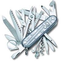 Victorinox Swiss Army Knife - Swiss Champ - Multi-utility Tool with 31 Functions Including a Pair of Scissors and Screwdriver - Grey, 91 mm, Silver