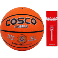 Cosco Rubber Dribble Basket Balls (Size 5, Orange)