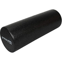 Strauss High Density Foam Roller | Deep Tissue Massage Roller for Knee Exercise, Muscles Recovery & Physiotherapy | Home Gym Fitness Equipment for Full Body Relaxation and Flexibility | 45cm,(Black)