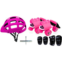 jaspo Unisex Pink Heaven Intact Junior Skates Combo (Outdoor Wheel Skates+Helmet+Knee+Elbow) Suitable For Age Upto 5 Years