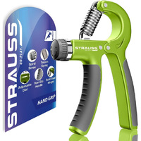 Strauss Adjustable Hand Grip| Adjustable Resistance (10KG - 40KG) | Hand Gripper for Home & Gym Workouts | Perfect for Finger & Forearm Hand Exercises & Strength Building for Men & Women (Black/Green)