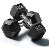 SLOVIC Dumbbells Set for Home Gym | 5 kg Dumbbells Set of 2 | Fitness Gym Dumbbell set for Home Workout | Anti Skid rubber Dumbbell set | Weights for Workout
