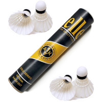 AMIFIT Steller Gold Series Feather Shuttlecock, Pack of 10 (White)