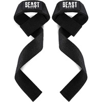 STEIGEN Fitness Exercise Nylon and Rubber Wrist Wrap Bands, Deadlift Straps Wrist Support for Gym (Beast Mode)