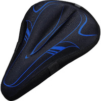 FABSPORTS Microfiber Gel Bike Seat Cover Premium Bicycle Saddle Pad, Extra Gel Cushion, Fits Narrow/Slim Seats (11x7.5 inch, blue)