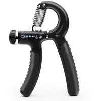 AMIFIT Fitness Grip Strength Trainer 5kg-60kg | Non Slip Hand Grip Strengthener with Stainless Steel Spring for Improving Hand, Finger, and Forearm Strength (Black)