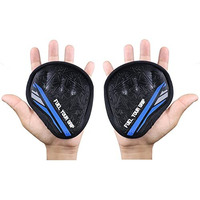 Kobo Weight Lifting Grip Pads/Hand Grips for Pull Ups/Gym Gloves for Functional Fitness Gym & Fitness Gloves, Black/Blue, Free Size