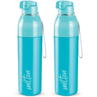 Milton Steel Convey 900 Insulated Inner Stainless Steel Water Bottle, Set of 2, 630 ml Each, Cyan | Leak Proof | BPA Free | Hot or Cold for Hours | Office | Gym | Hiking | Treking | Travel Bottle