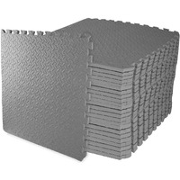 Nasmodo 4-16 pcs 1 Inch/25mm Gym Floor mat for Heavy Workout Puzzle mat Home Exercise, Gym Equipment mat Interlocking Eva Foam Flooring Rubber Tiles Yoga, Kids (12 pcs, Grey)