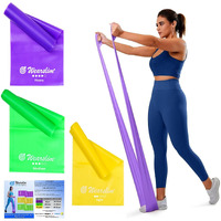 Wearslim  Natural Rubber Professional Elastic Resistance Loop Bands for Legs and Butt (1.5 Meter Each) Set of 3