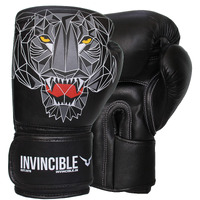 Invincible Limited Edition Combat Gloves Tiger Print Black Color 14 OZ