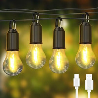 Rechargeable Camping Lights, Waterproof LED Hanging Tent Bulb with USB Cable, 3 Lighting Modes Hanging Camping Lantern Lamp for Hiking, Emergency, Household, Car Repairing (4pc Led Tent Lights)