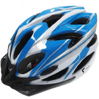 FABSPORTS Light Weight Bicycle/Bike Helmet with Flexible Padding for Kids and Adults, Adjustable Size, for Road & Mountain Cycling/Skating (White::Blue)