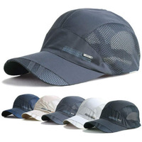 iSWEVEN Summer Breathable Mesh Baseball Cap Quick Drying Hats for Men UV Protection Outdoor Cap (Grey, 8001C)