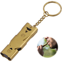 ZIBUYU Emergency Whistles Lifeguard Safety Whistle with Keychain, Kids Rescue Signaling Loud Survival Whistle for Outdoor, Hiking, Camping Hunting, Fishing Boating, Gold