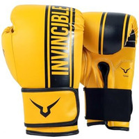 Invincible Tejas Fitness Training Synthetic Leather Boxing Gloves for Men & Women (Yellow-Black, 12 OZ)