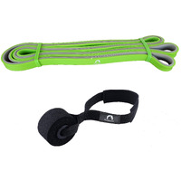 Bodylastics Natural Rubber Dual Layer Resistance Loop Bands for Pullup Assistance, Pilates, Yoga, Fitness Workouts (Green Light (15-35 lbs) and Door Anchor)
