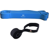 Fitlastics Resistance Loop Bands for Pullup Assist, Pilates, Yoga, Fitness Workouts for Men Women (Blue Heavy (35-80 lbs) with Door Anchor)(Material: Natural Latex)